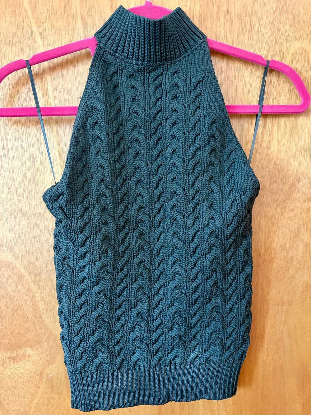 Mango Olive Green Cable Knit Halter